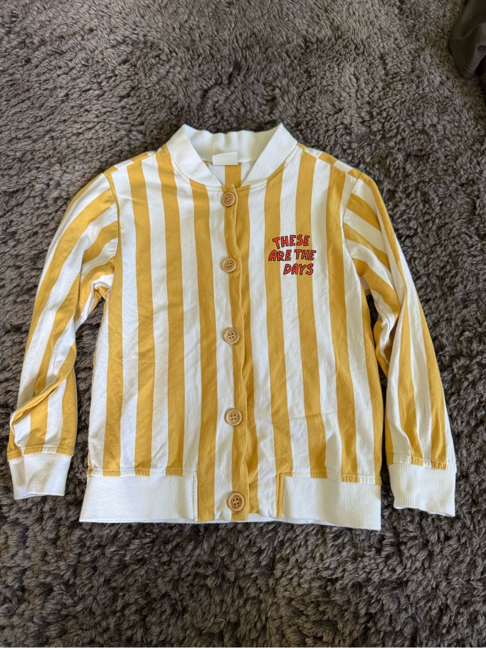 Kids Yellow Stripe Button-Down Shirt - 'These Are The Days'